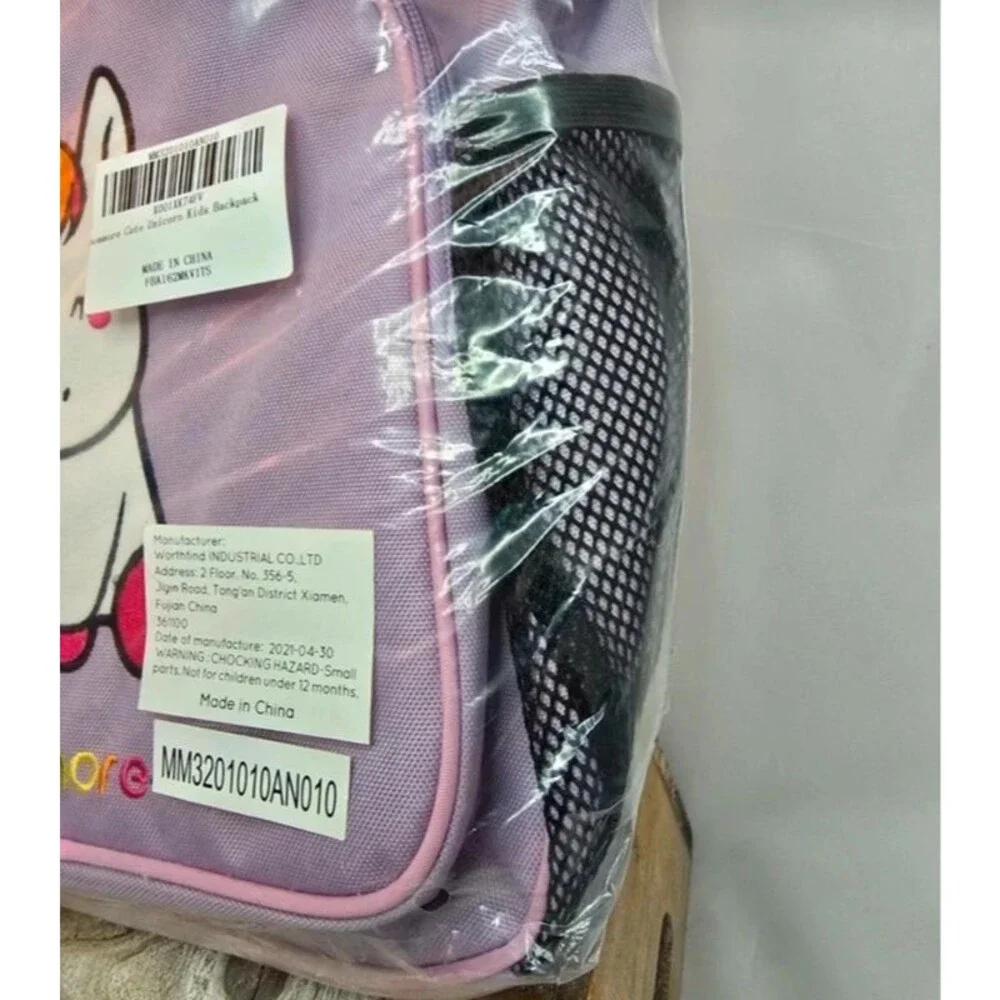 New Purpke Rainbow Unicorn Backpack Kawaii School Travel Bag
